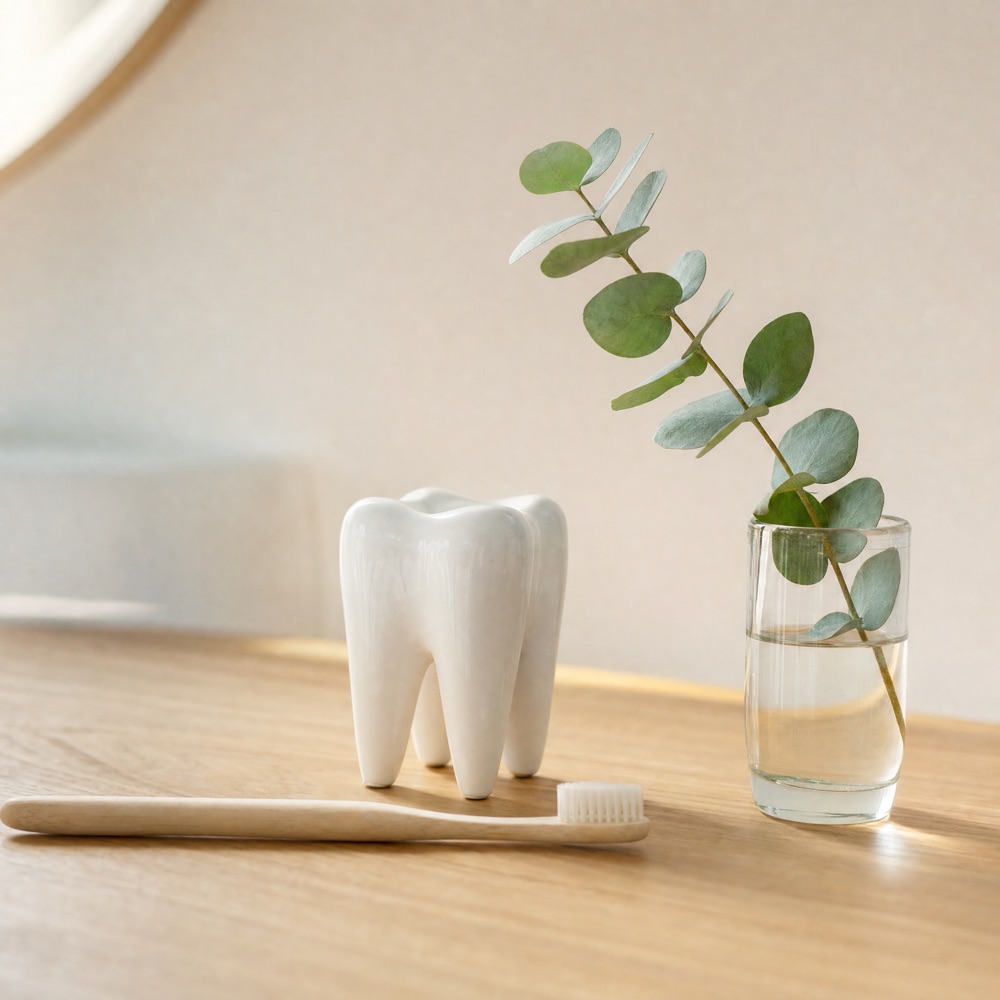 Still life of dental care details